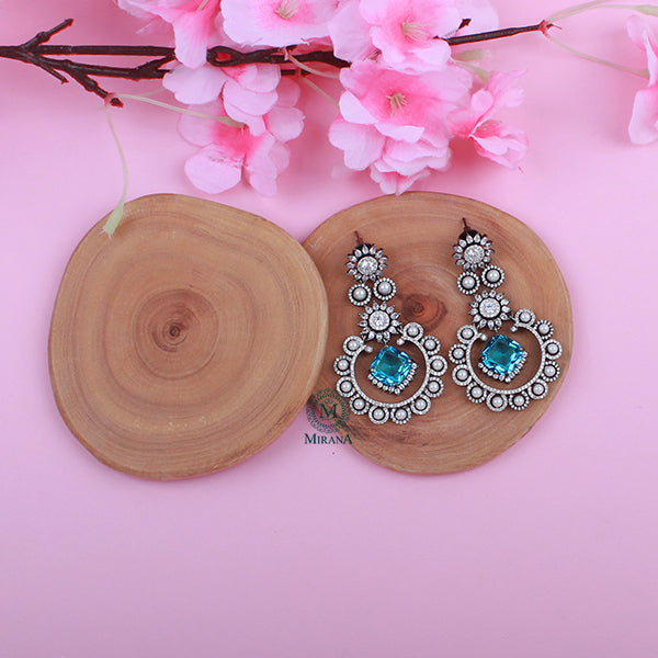 Sophia Blue Topaz CZ Designer Earrings
