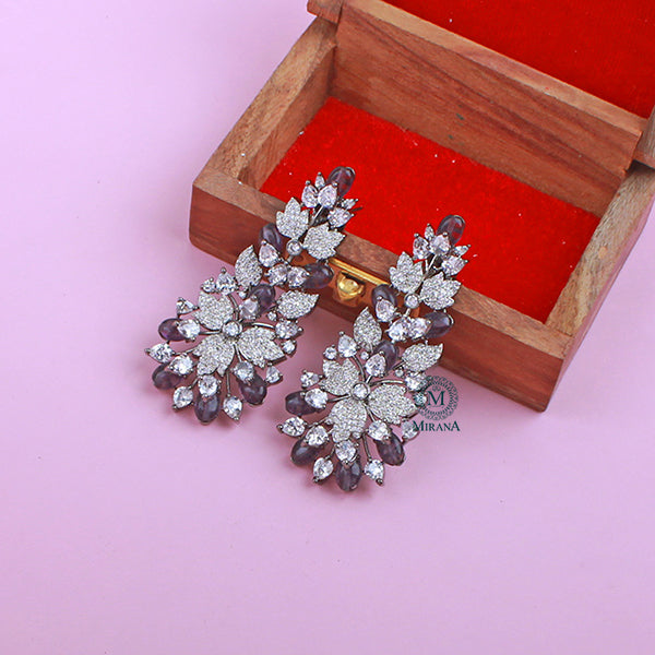 Isabella Lavender CZ Designer Earrings