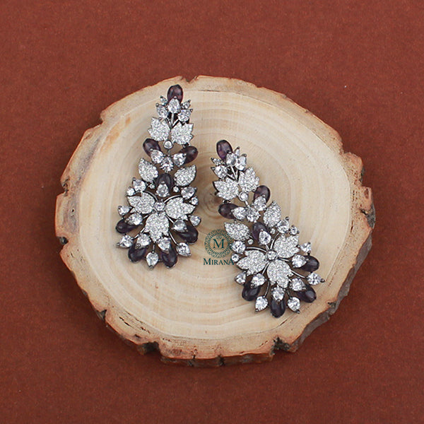 Isabella Lavender CZ Designer Earrings