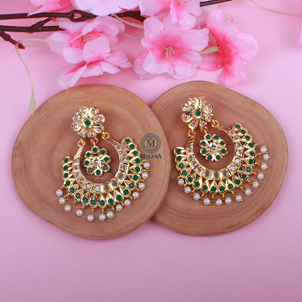 Eesha Green Jadau Designer Chandbalis