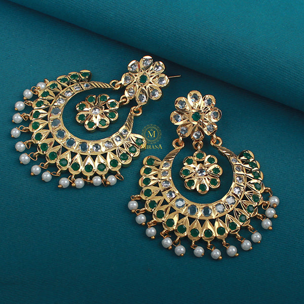 Eesha Green Jadau Designer Chandbalis