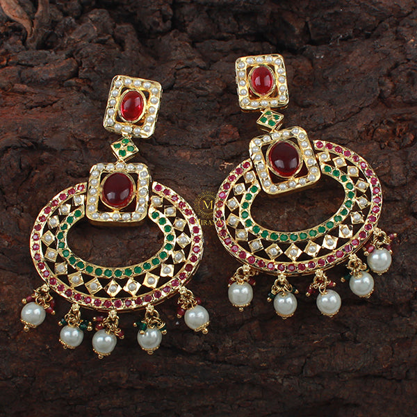 Jaya Pearl Jadau Designer Chandbalis