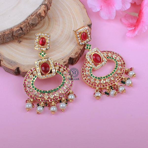Jaya Pearl Jadau Designer Chandbalis