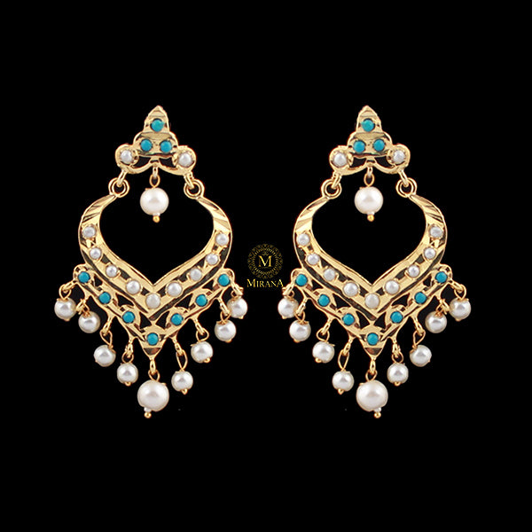Ridhi Turquoise Jadau Designer Earrings