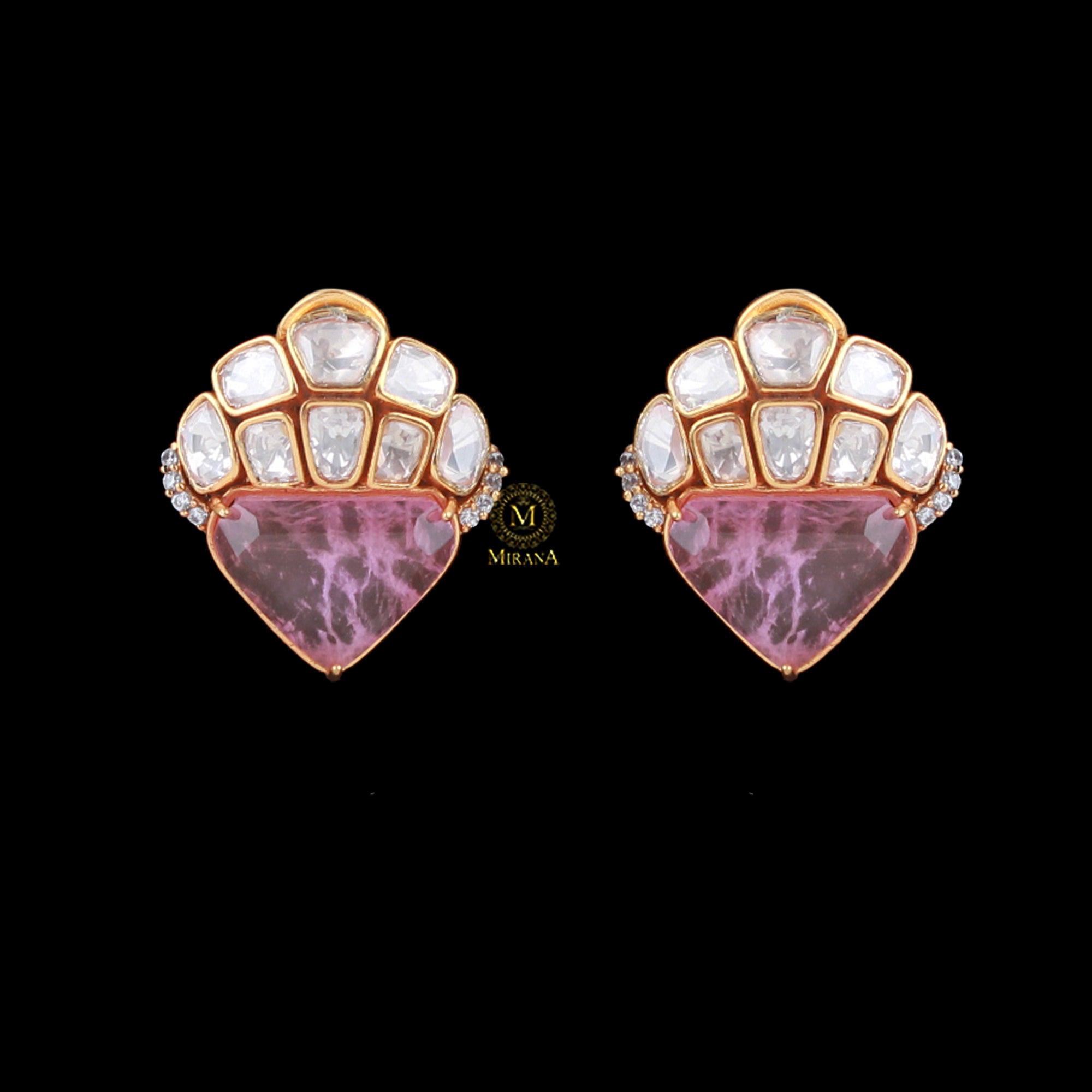 Kritika Pastel Pink Moissanite Studs