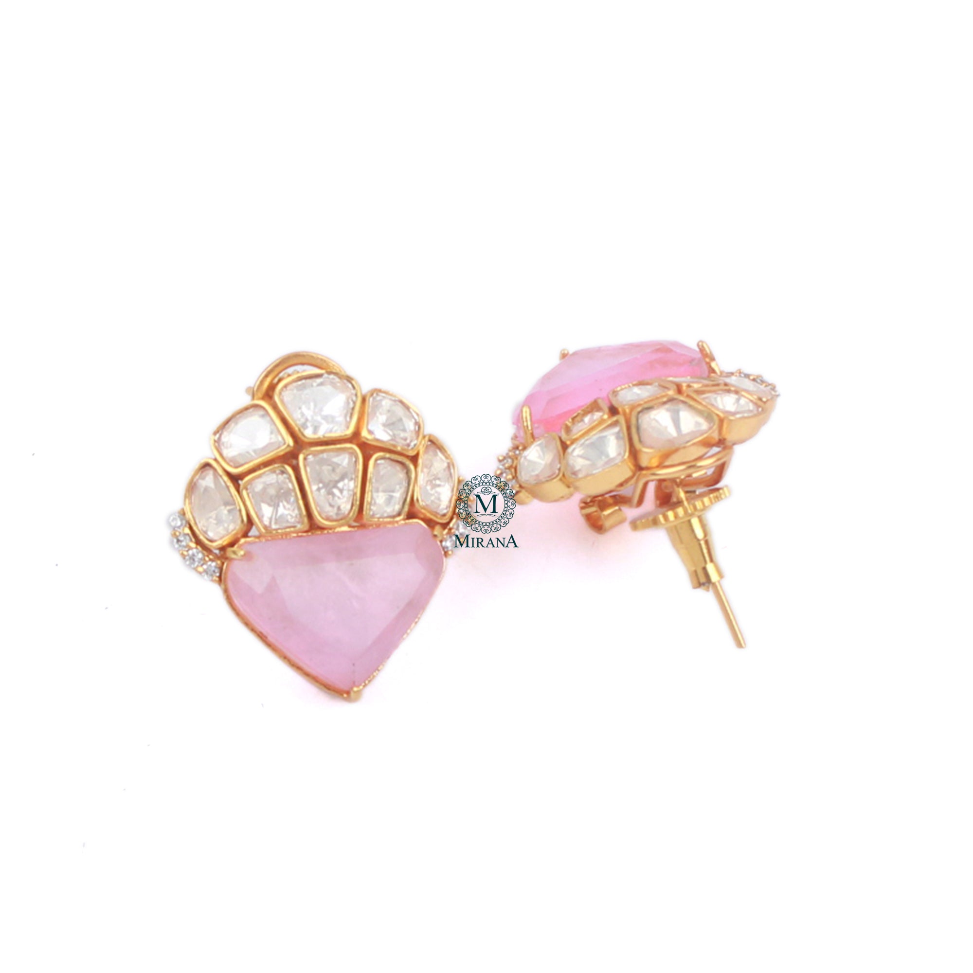 Kritika Pastel Pink Moissanite Studs