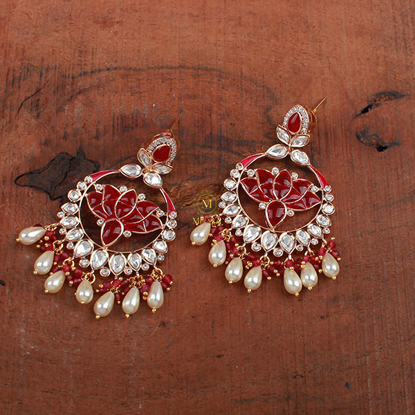 Kamalika Ruby Pearl Polki Chandbalis