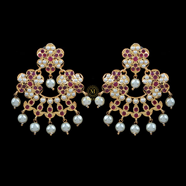 Purna Ruby Jadau Designer Earrings