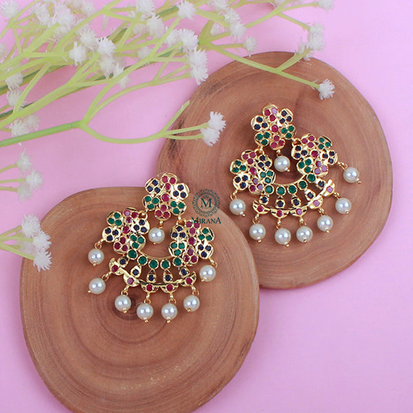 Purna Trio Colour Jadau Designer Earrings