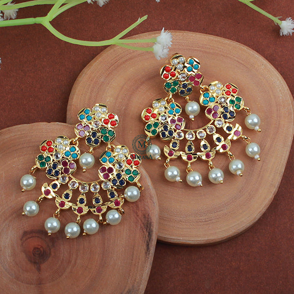 Purna Multi Colour Jadau Designer Earrings