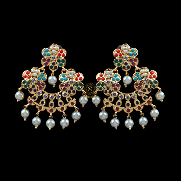 Purna Multi Colour Jadau Designer Earrings
