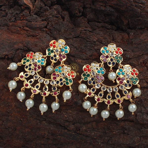 Purna Multi Colour Jadau Designer Earrings