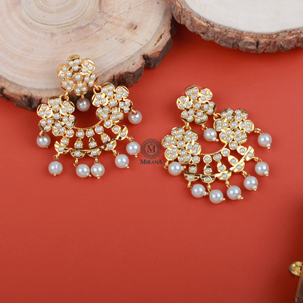 Purna Pearl Jadau Designer Earrings