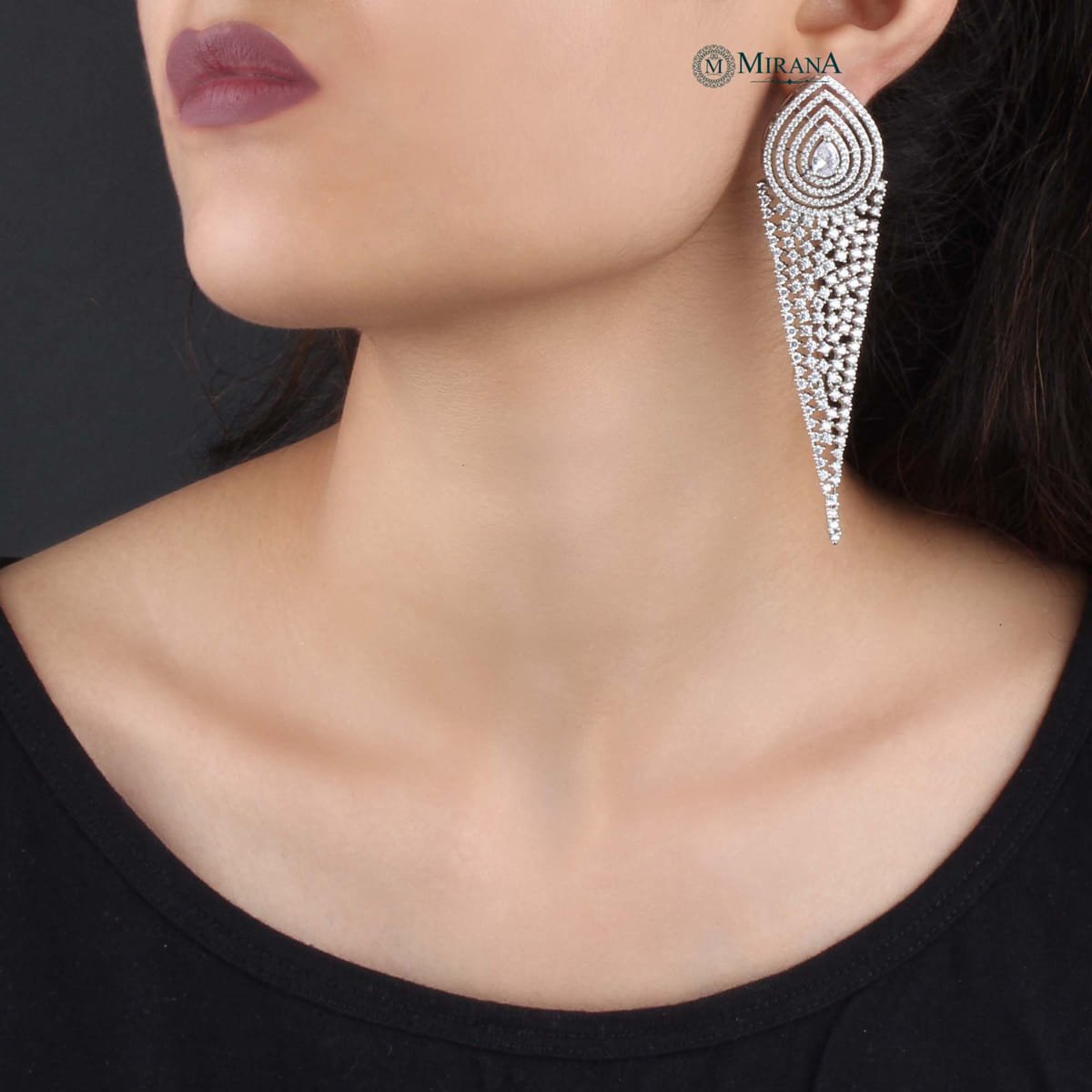 Designer V Shaped Cocktail Earrings