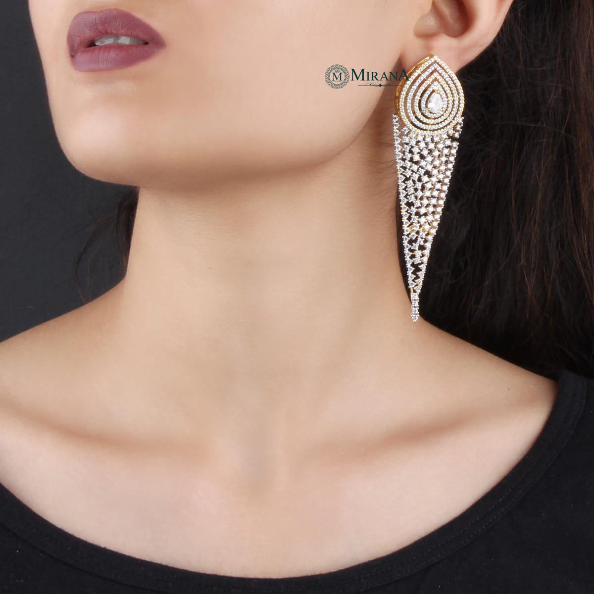 Designer V Shaped Cocktail Earrings