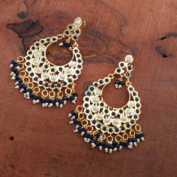 Uditi Sapphire Blue Jadau Designer Earrings