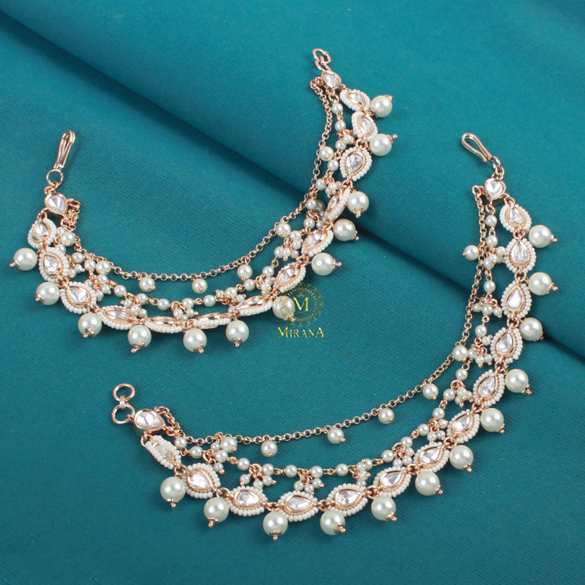 Kritika Polki Designer Ear Chains