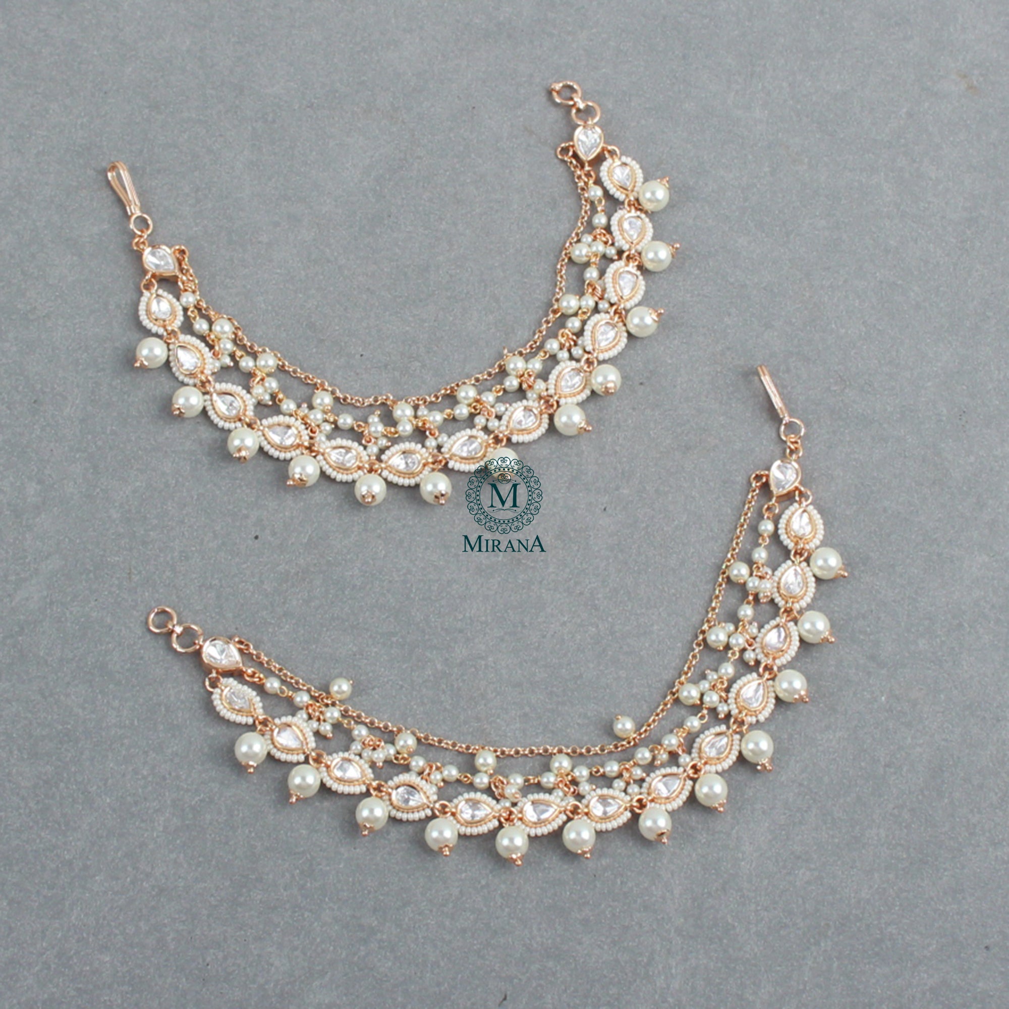 Kritika Polki Designer Ear Chains