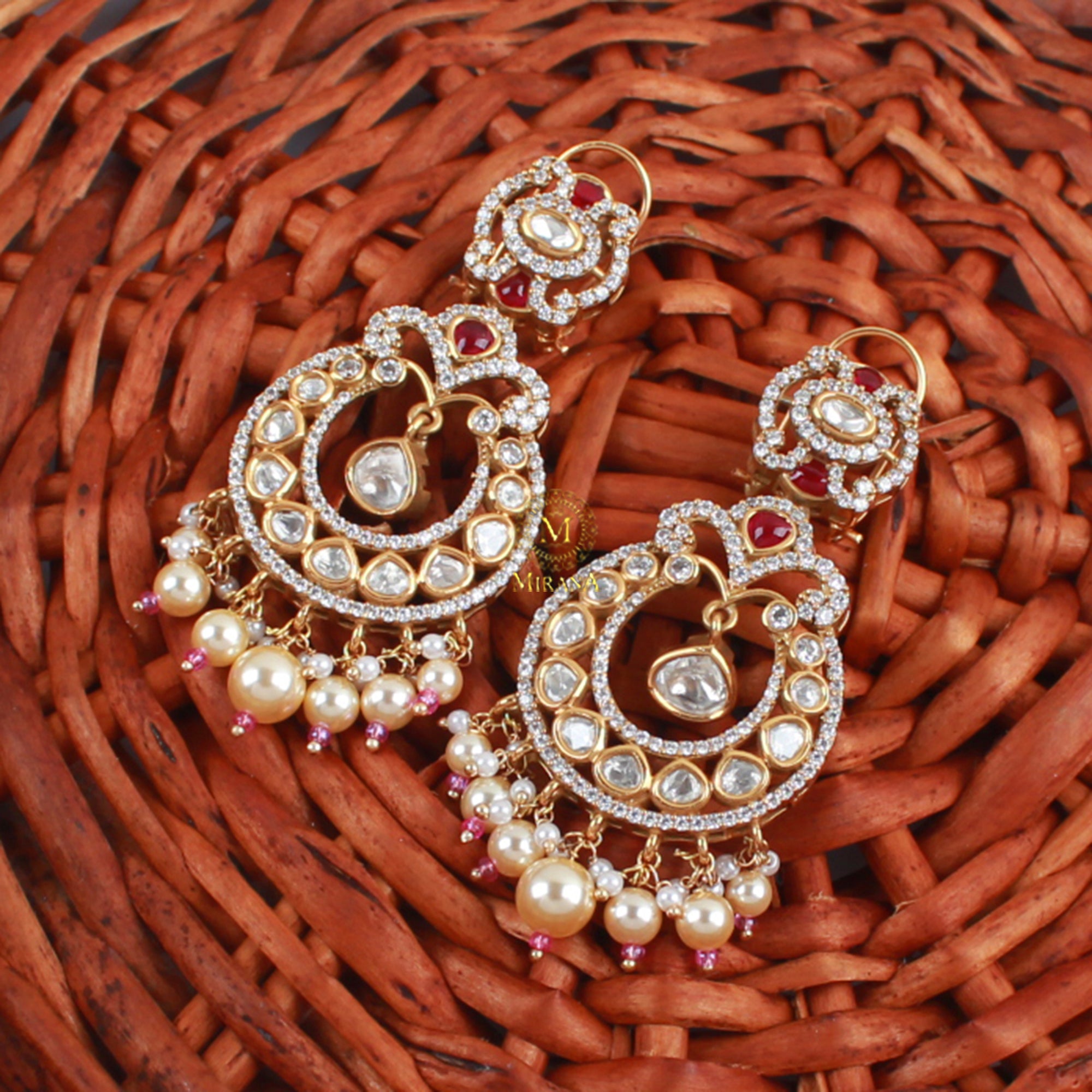 Fida Ruby Polki Designer Chandbalis