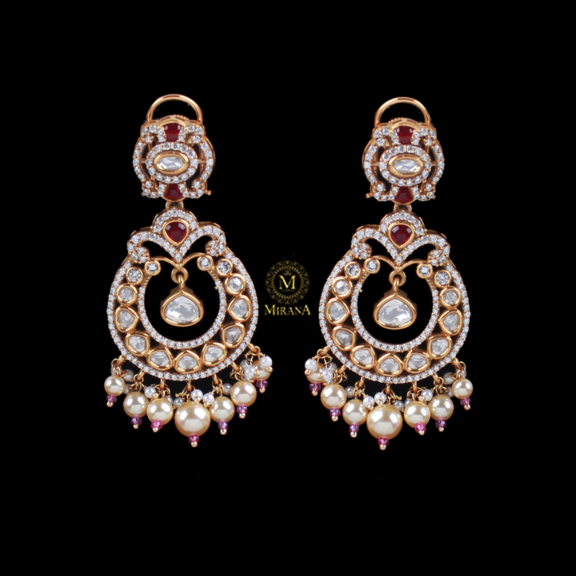 Fida Ruby Polki Designer Chandbalis