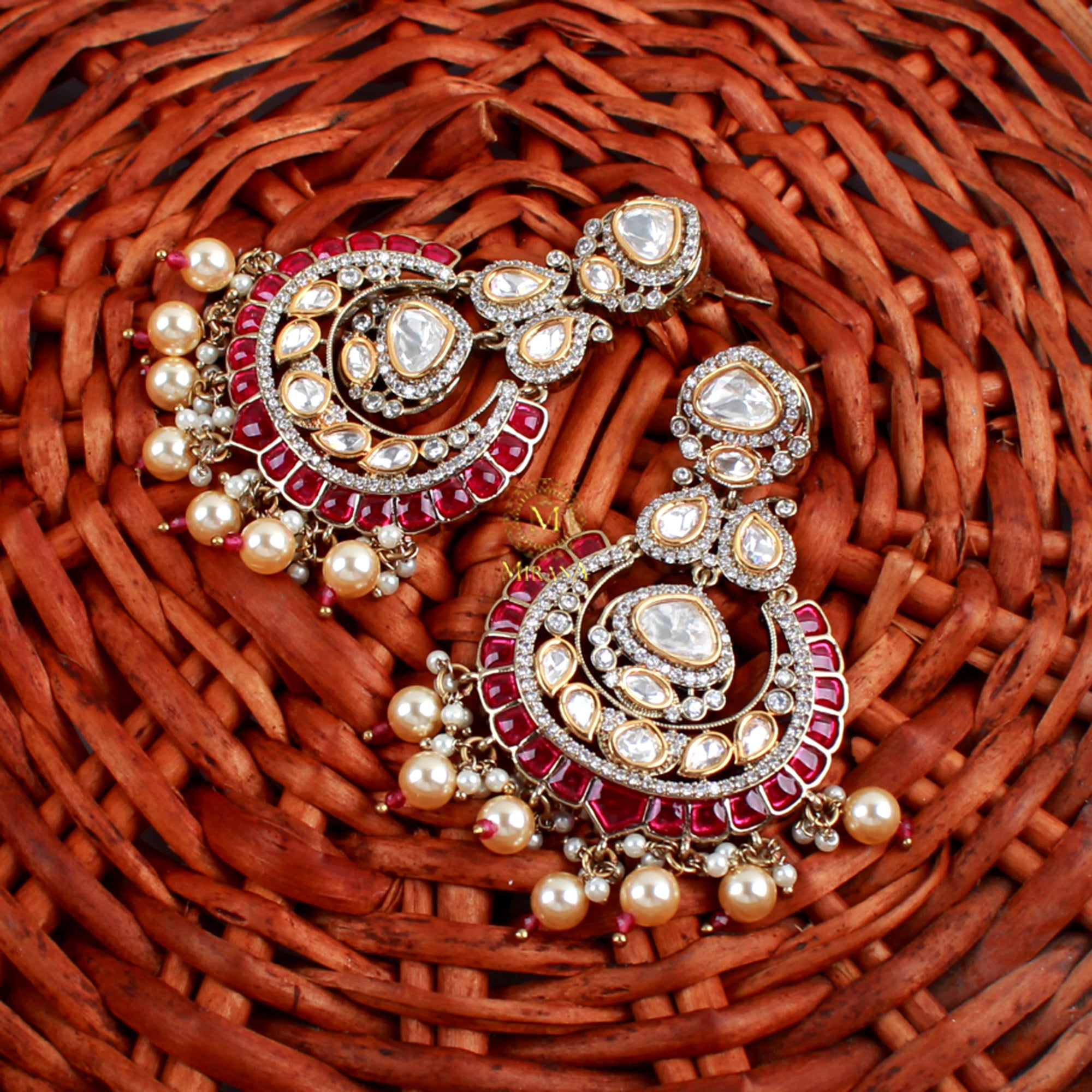 Bidaai Ruby Polki Designer Chandbalis