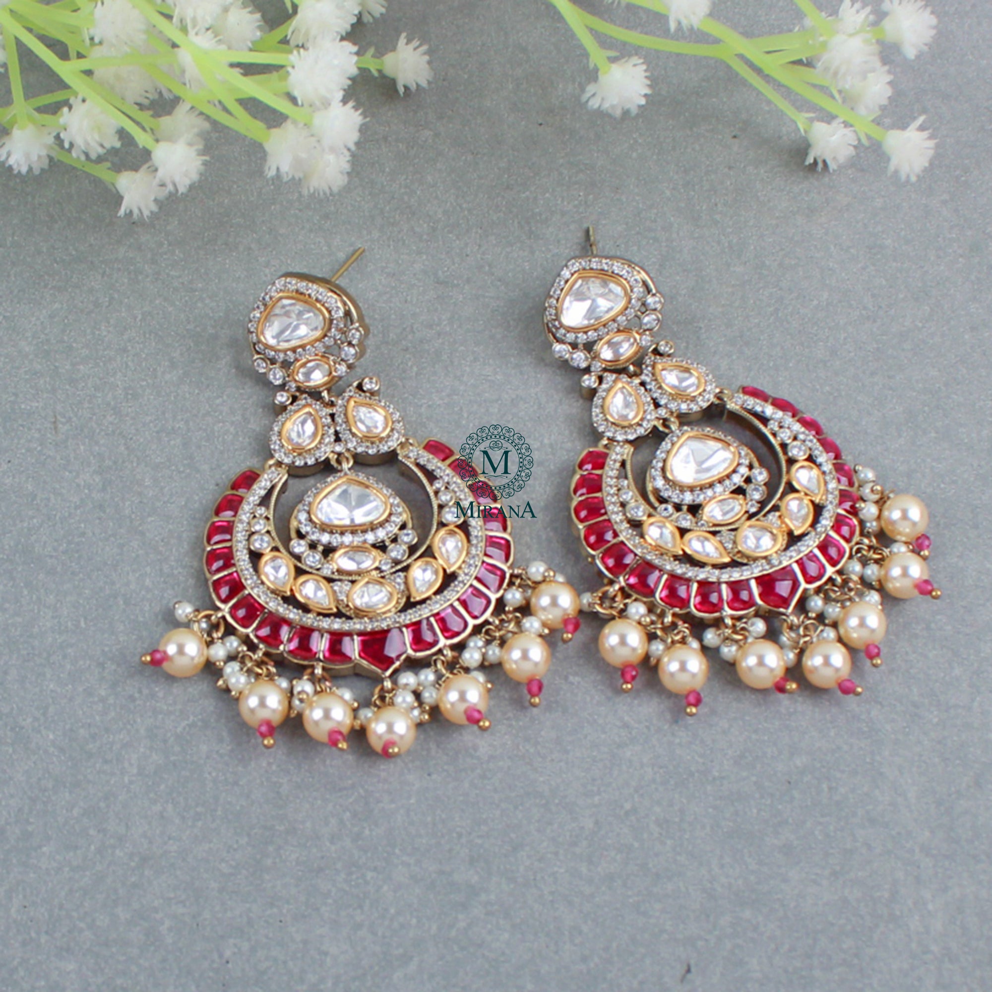 Bidaai Ruby Polki Designer Chandbalis