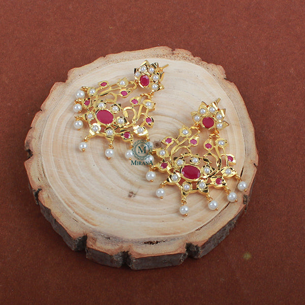 Meghna Ruby Jadau Designer Earrings