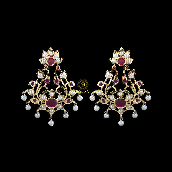 Meghna Ruby Jadau Designer Earrings