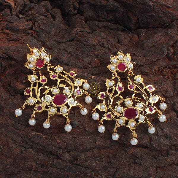 Meghna Ruby Jadau Designer Earrings