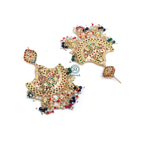 Falisha Multi Colour Jadau Designer Earrings
