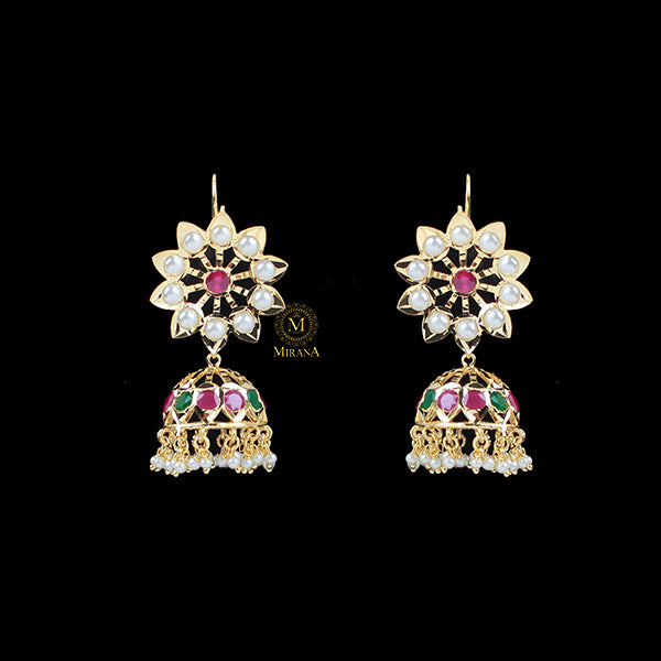 Madhubala Jadau Designer Jhumki