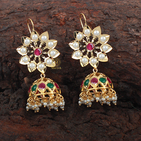 Madhubala Jadau Designer Jhumki