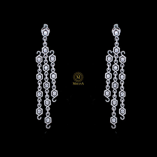 Kitty CZ Designer Cocktail Earrings