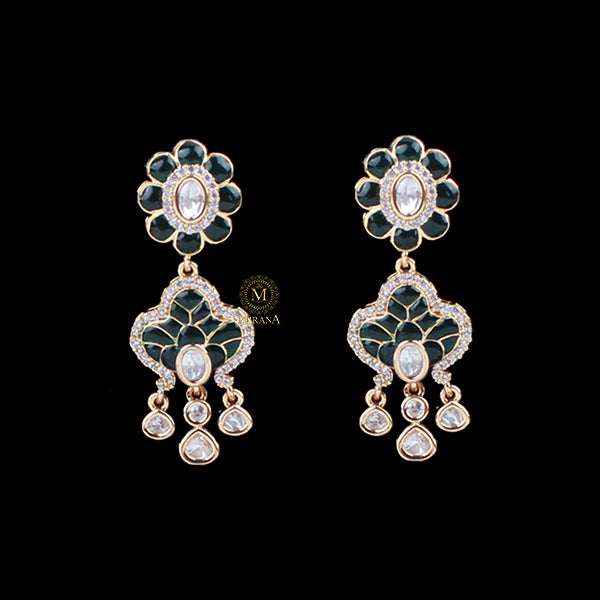 Kashmira Emerald Green Polki Earrings