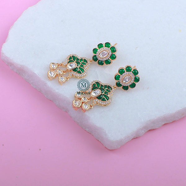 Kashmira Emerald Green Polki Earrings