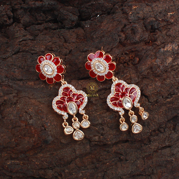 Kashmira Ruby Polki Designer Earrings