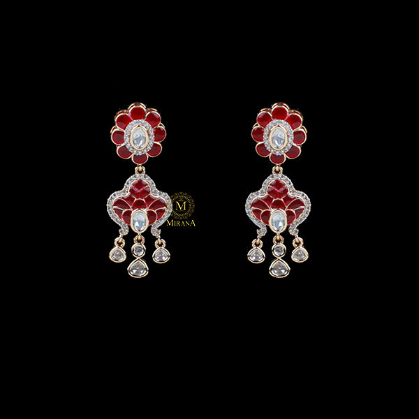 Kashmira Ruby Polki Designer Earrings