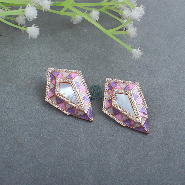 Cora Trio Colour MOP CZ Designer Studs