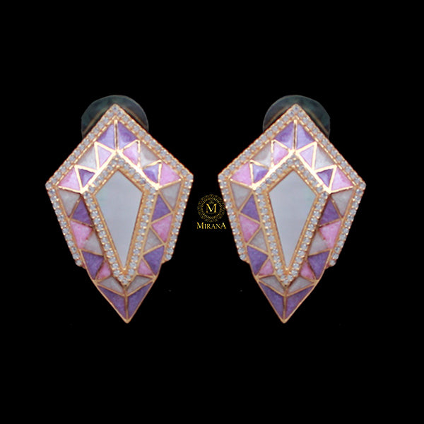 Cora Trio Colour MOP CZ Designer Studs