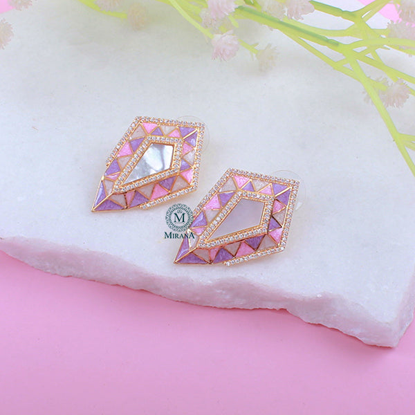 Cora Trio Colour MOP CZ Designer Studs