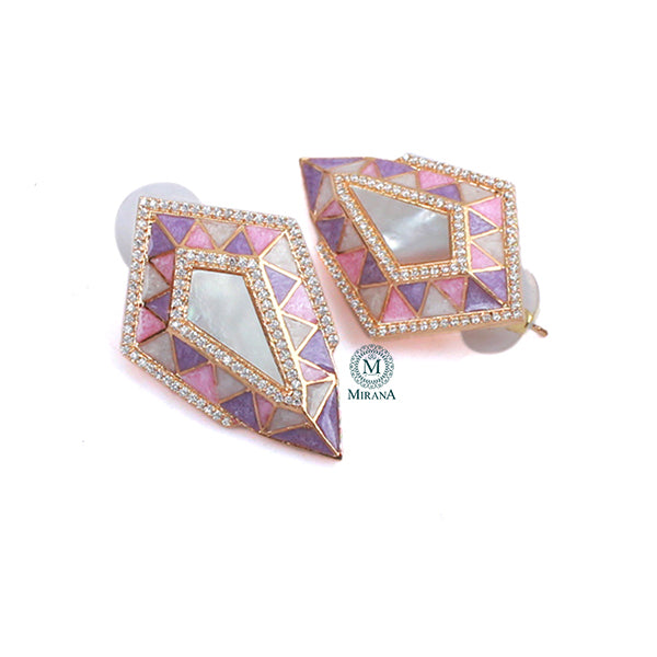 Cora Trio Colour MOP CZ Designer Studs
