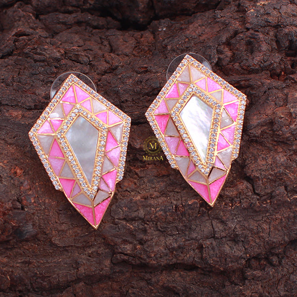 Cora Multi Colour MOP CZ Designer Studs
