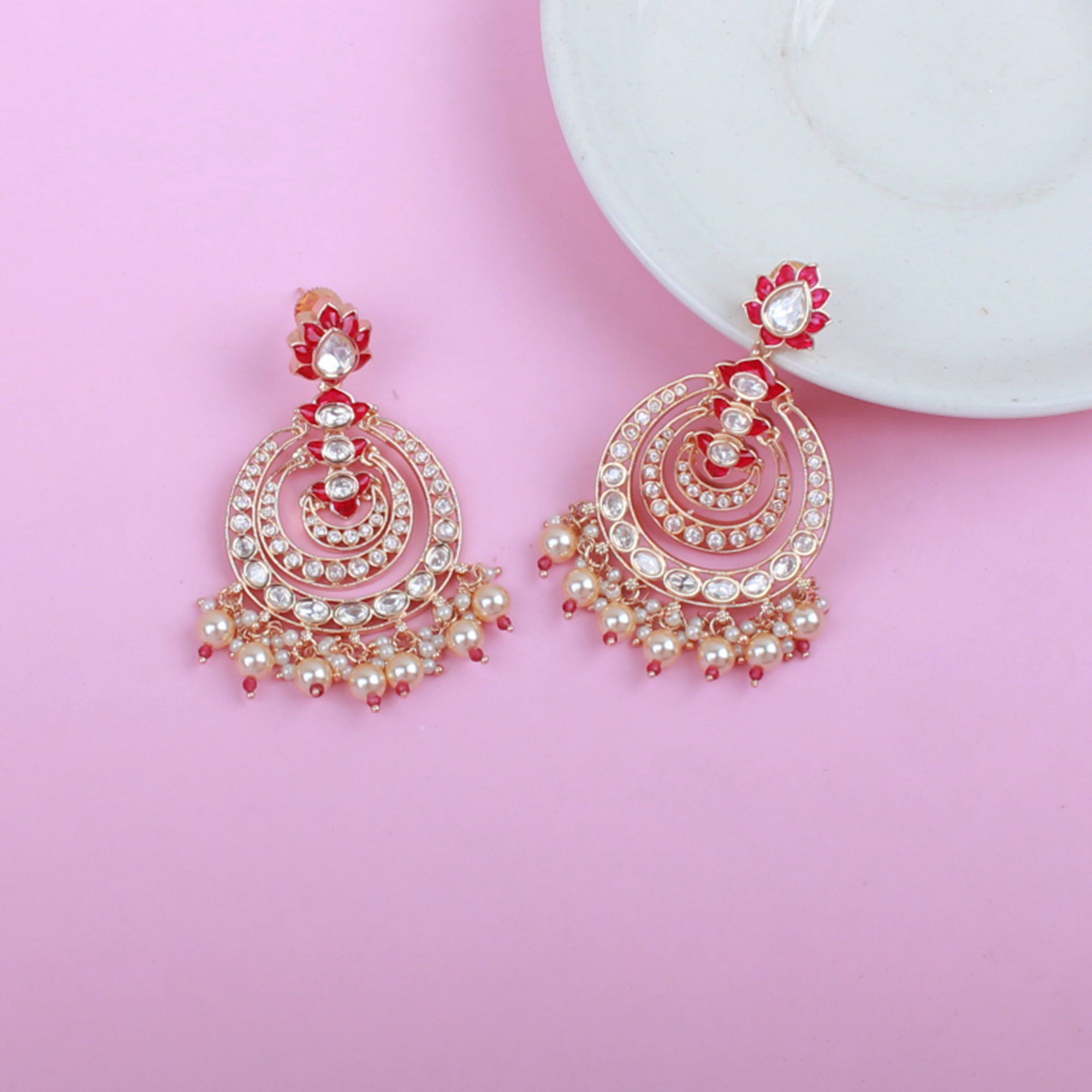Ishanya Ruby Polki Designer Chandbalis