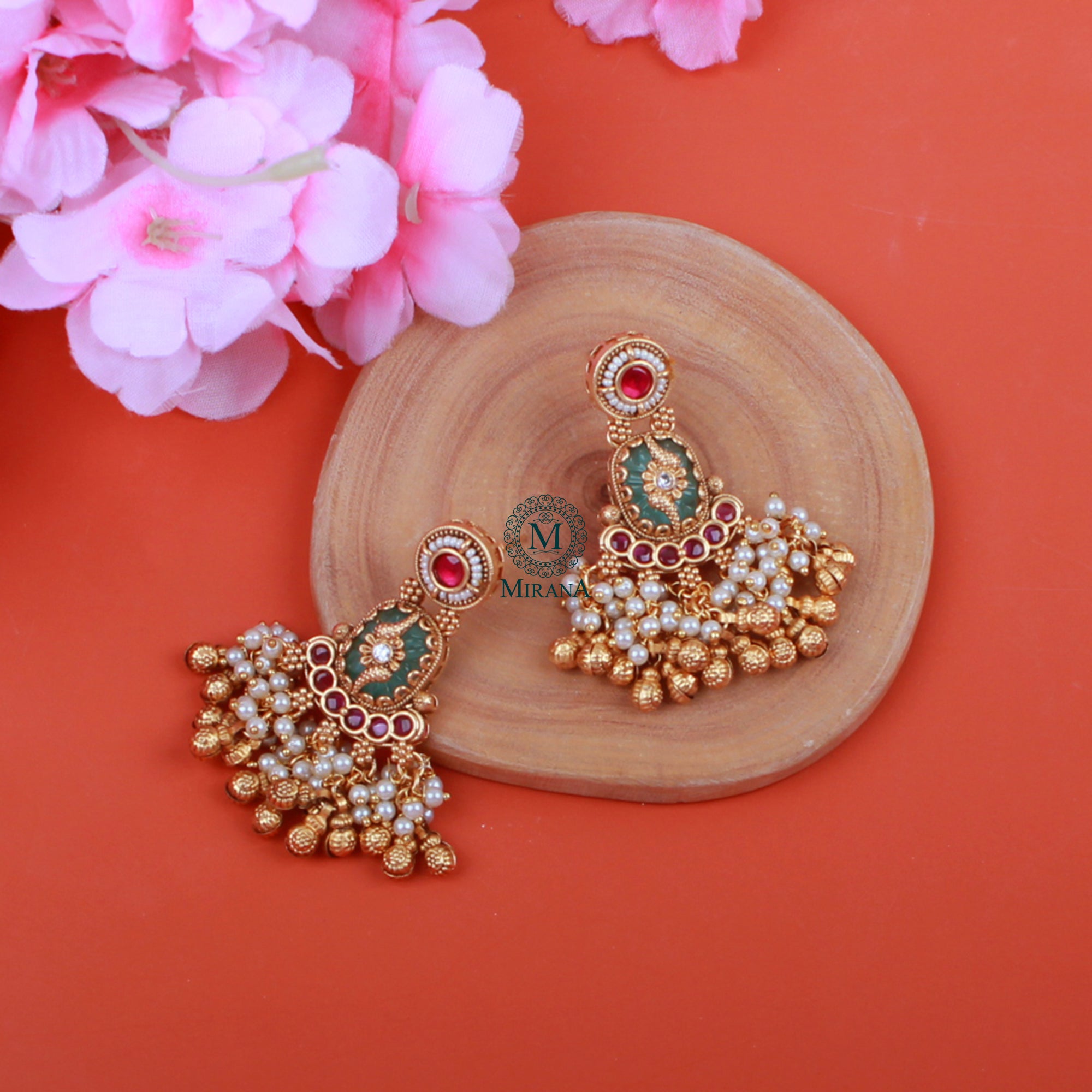Deesha Pearl Antique Designer Earrings