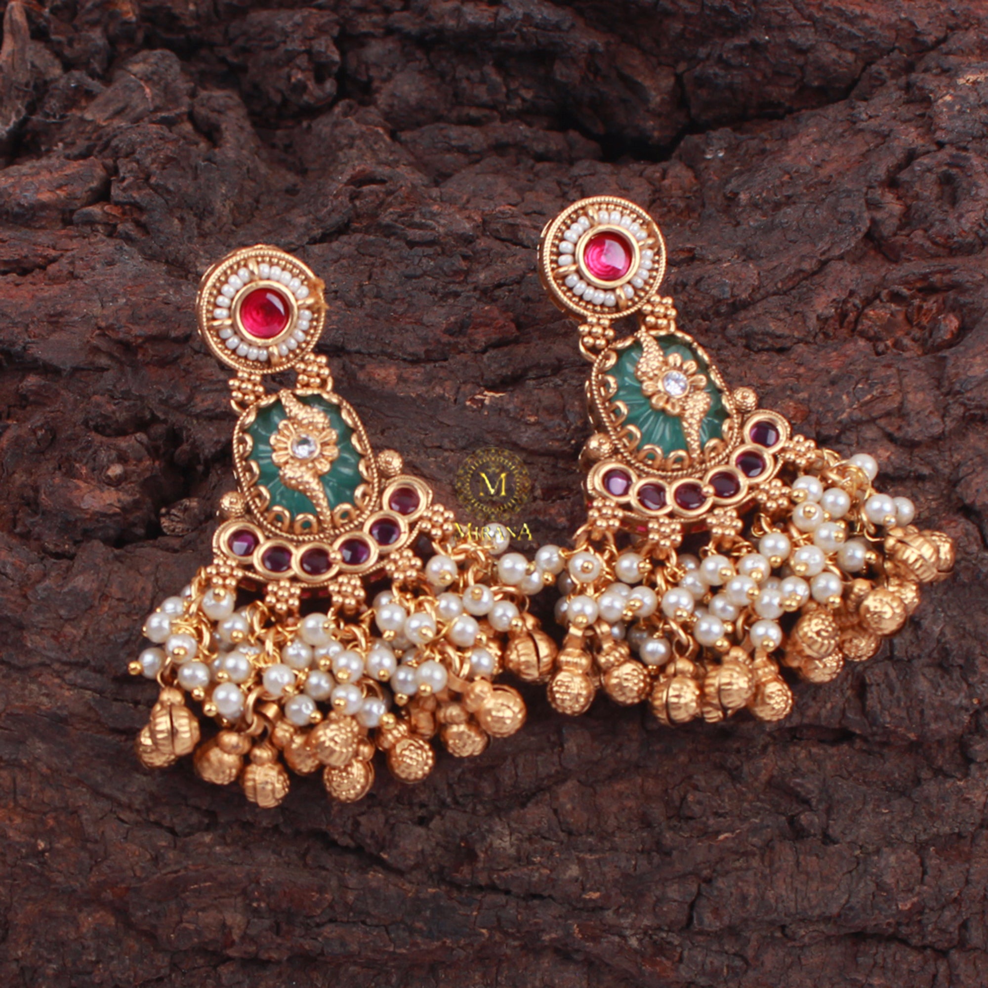 Deesha Pearl Antique Designer Earrings