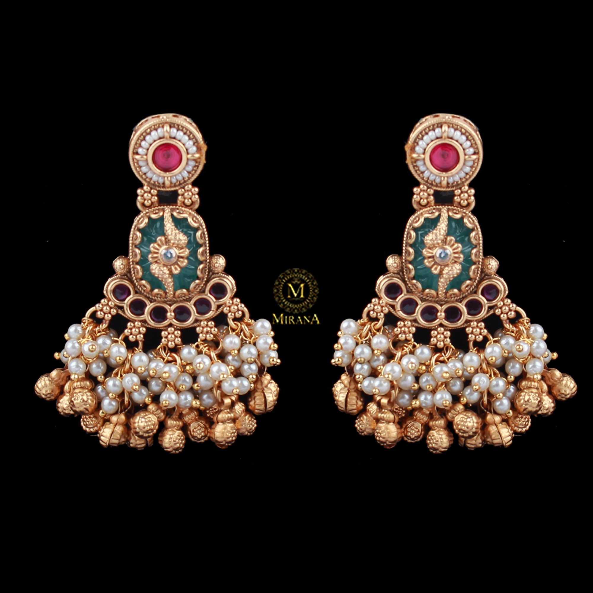 Deesha Pearl Antique Designer Earrings