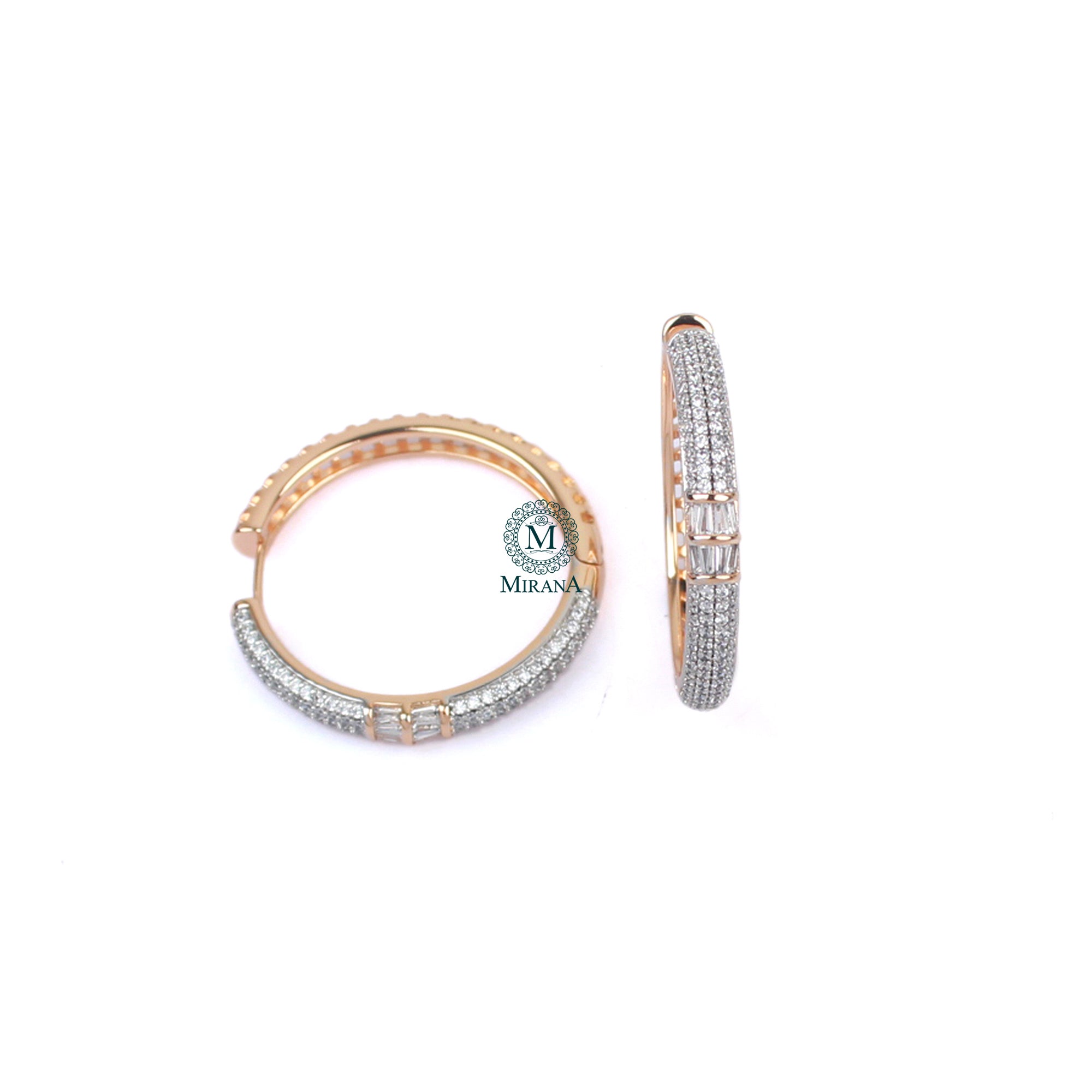 Aurora CZ Designer Hoop Hangings