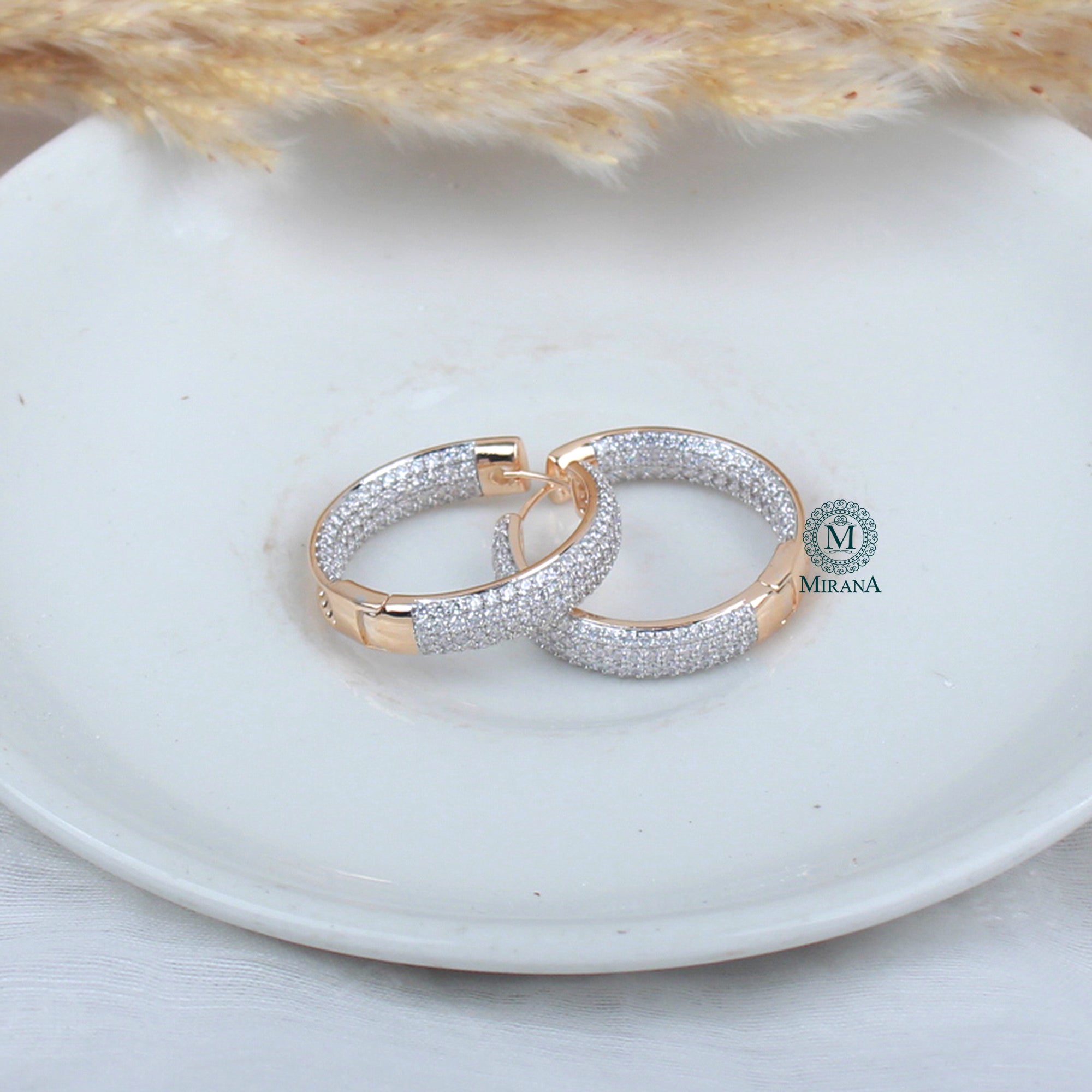 Grace CZ Designer Hoop Hangings