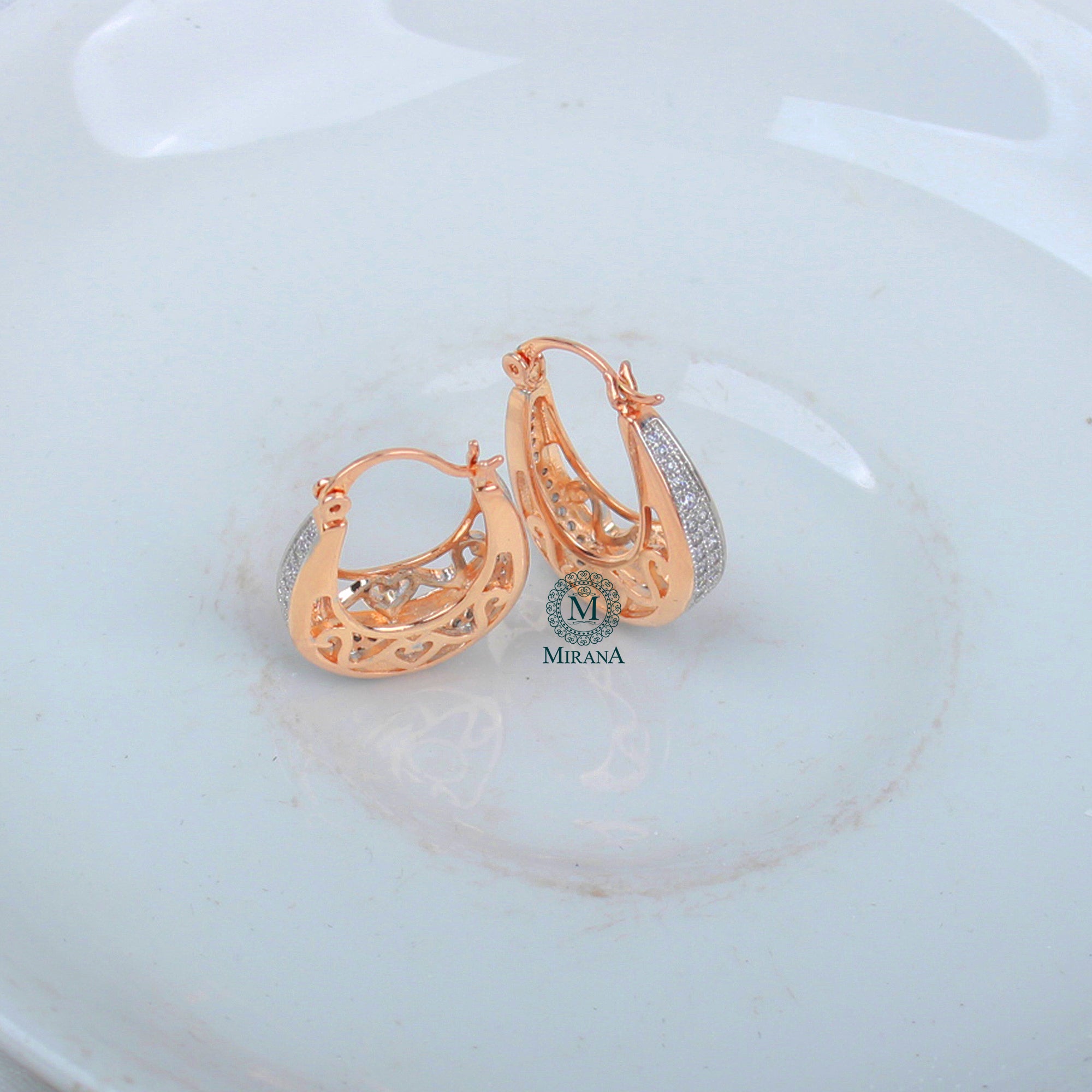 Leilani CZ Designer Hoop Hangings
