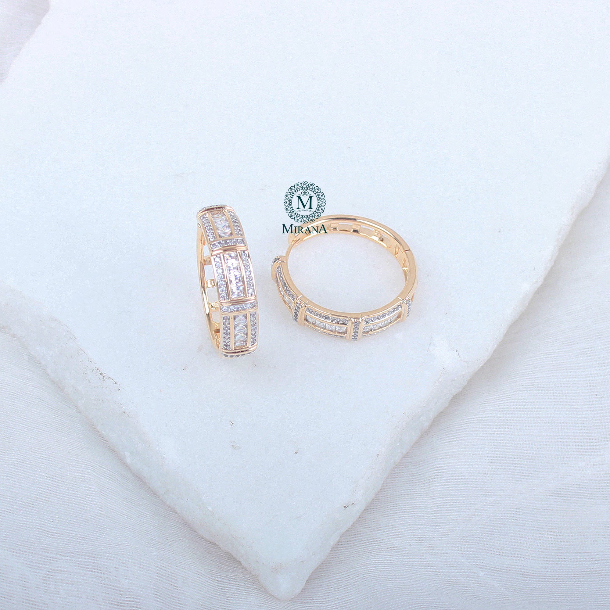 Camila CZ Designer Hoop Hangings